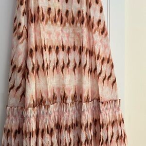 A.L.C. Pink and Brown Tie-Dye A-Line Dress